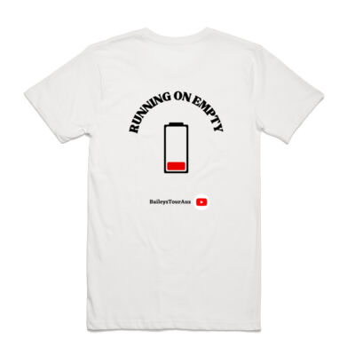 BTA - Men's Tee White - 'Running on Empty' Thumbnail