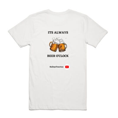 BTA - Men's Tee White - 'Beer O'Clock' Thumbnail