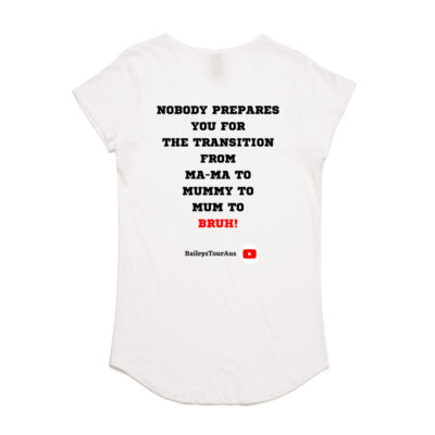 BTA - Women's White Tee - 'BRUH!' Thumbnail