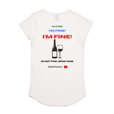 BTA - Women's White Tee - 'I'm Fine' Thumbnail