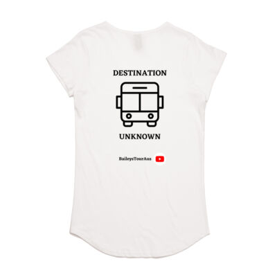 BTA - Women's White Tee - 'Destination Unknown' Thumbnail